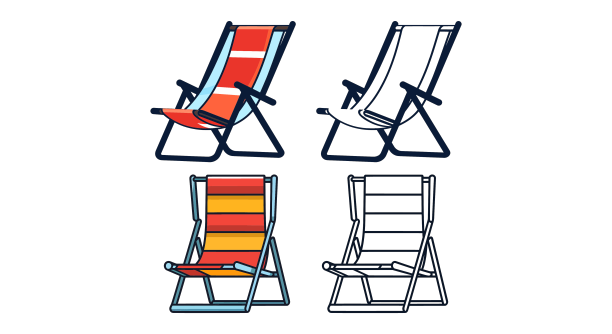 海边躺椅元素图片下载