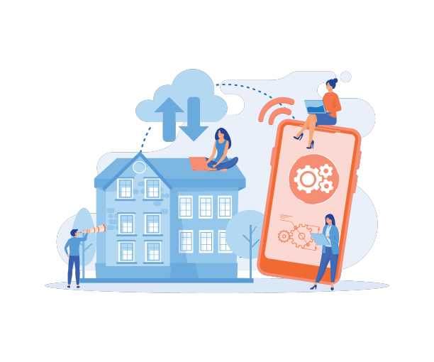 智能家居概念互联网wi-fi数据传输图片下载