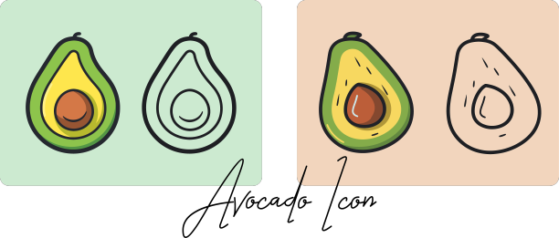 成熟鳄梨剪纸图片下载