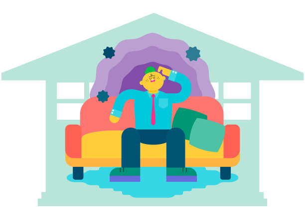 因工作压力而生病在家休息的人图片下载