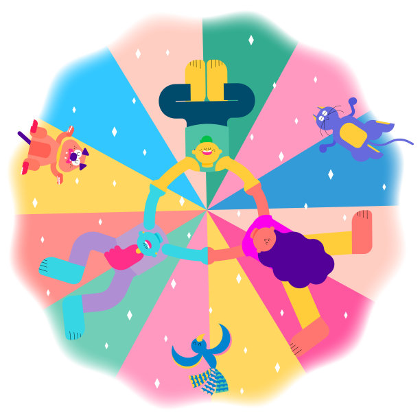 一个男人、女人和宠物因释放压力而感到兴奋图片下载