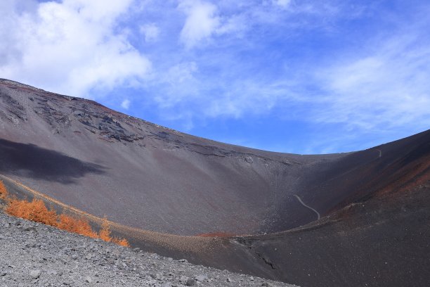 日本富士山的会惠火山口图片下载