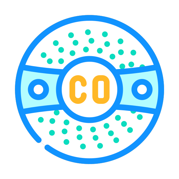 智能一氧化碳探测器的家庭颜色图标图片下载