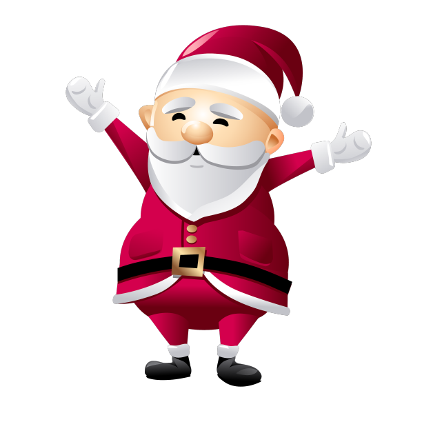 圣诞老人孤立在白色的背景上快乐的ca图片下载