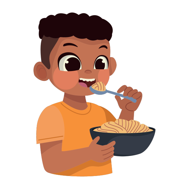 吃面条的男孩图片下载