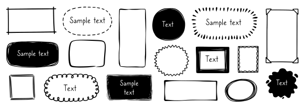 手绘涂鸦框架集盒方图片下载