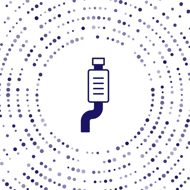 蓝色汽车消声器图标孤立在白色图片下载
