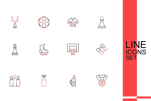 设置线奖牌高尔夫球袋与球杆冲压图片下载