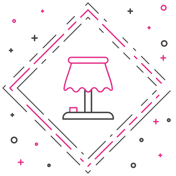 线台灯图标孤立在白色背景图片下载