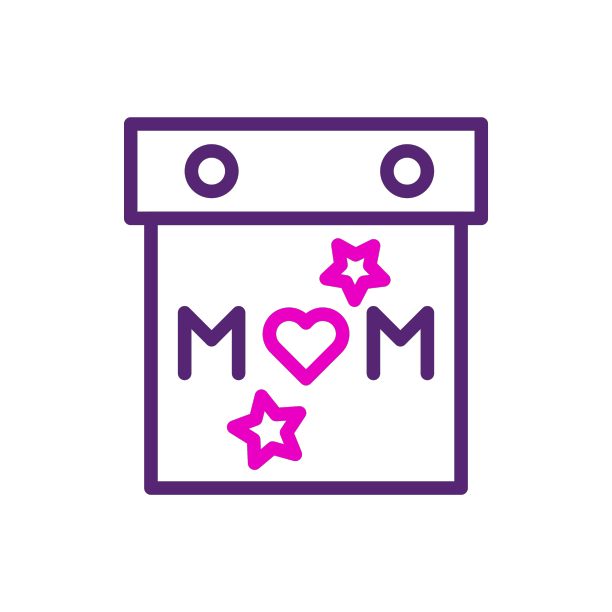 日历妈妈图标双色粉紫色图片下载