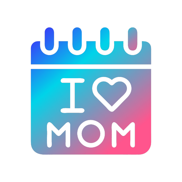 日历妈妈图标固体渐变红色紫色蓝色图片下载