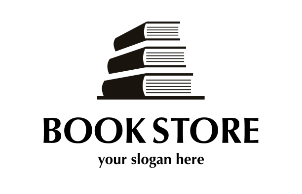 书店的标志是黑色孤立的颜色图片下载