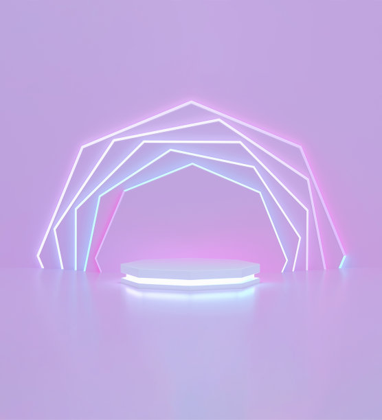 霓虹灯讲台化妆品青少年粉红色的背景。图片下载