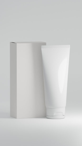 白色有光泽的化妆品，包装盒代表模型概念图片下载