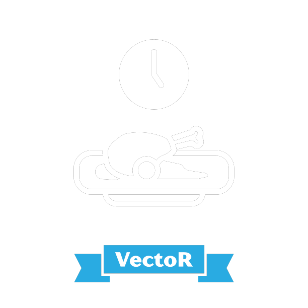 白色食物时间图标孤立在黑色背景图片下载