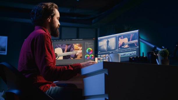 后期制作工作室员工开始在创意办公室轮班，处理原始素材图片下载