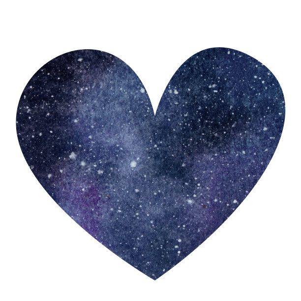 手绘水彩空间插图的形状的心脏孤立在一个白色的背景。情人节。图片下载