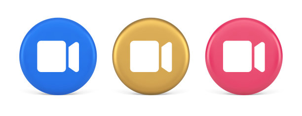 相机照片视频拍摄多媒体内容创建按钮3d逼真的圆形图标图片下载