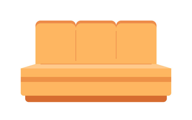 公共交通座椅2D卡通对象图片下载