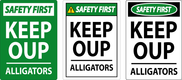 鳄鱼警告标志危险远离-鳄鱼图片下载