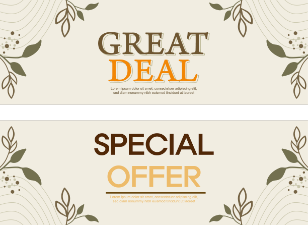 大量的水平横幅模板与花卉图片下载