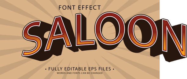 可编辑的西方文本效果复古风格图片下载