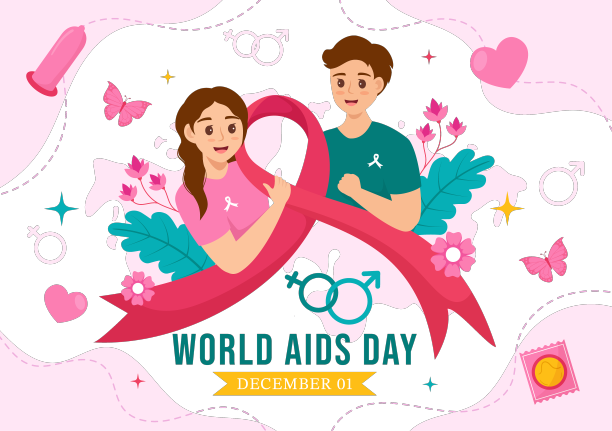 12月1日为世界艾滋病日系上红丝带图片下载