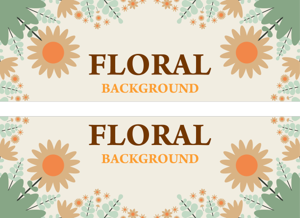 自然水平横幅模板与花卉图片下载