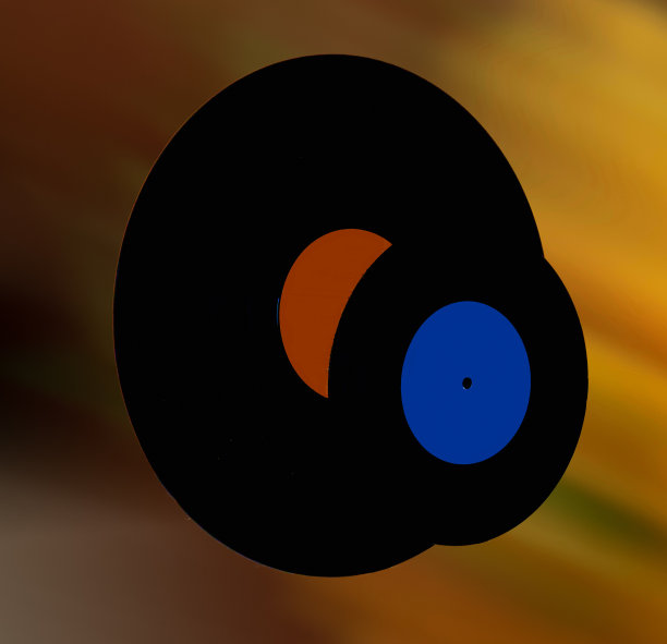 黑胶唱片放在彩色背景上图片下载