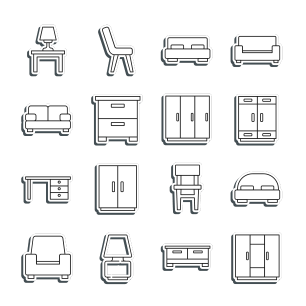 设线衣柜大床家具床头柜图片下载