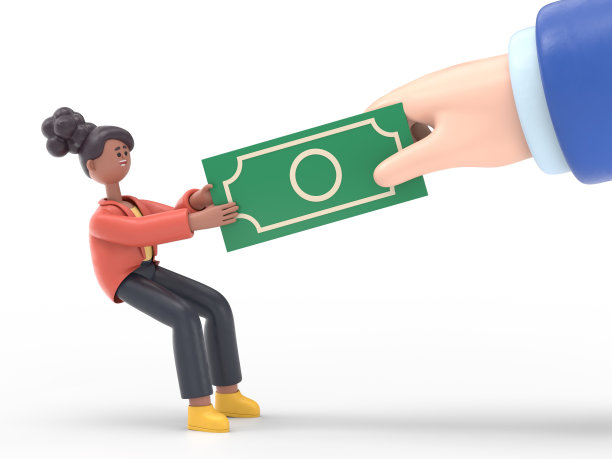 非洲妇女可可的3D插图。企业财务冲突。消费主义的概念。白色背景的3D渲染。图片下载