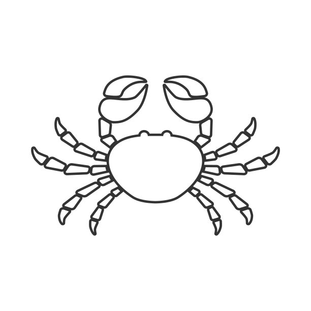 螃蟹线图标矢量插图标志图片下载