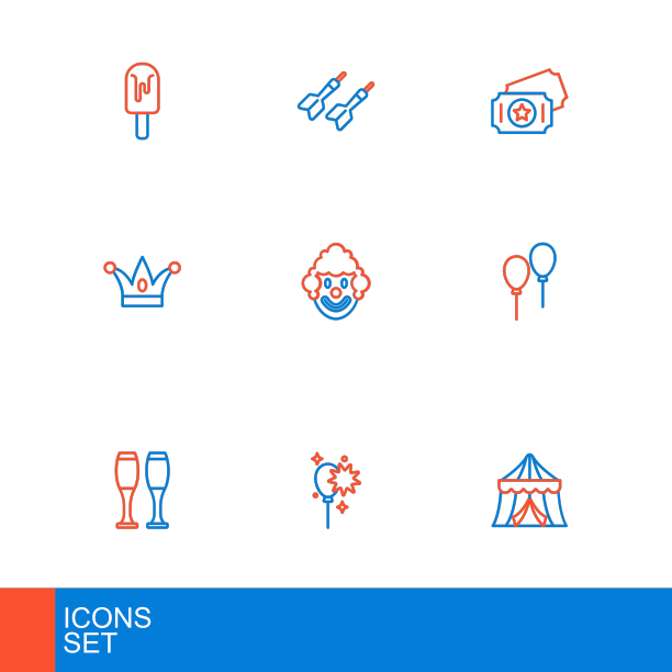 把马戏团帐篷里的气球和彩带放在一起打保龄球图片下载