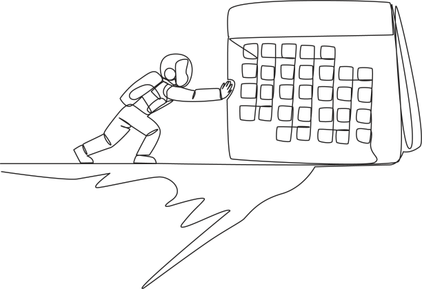 单线连续绘制宇航员推图片下载