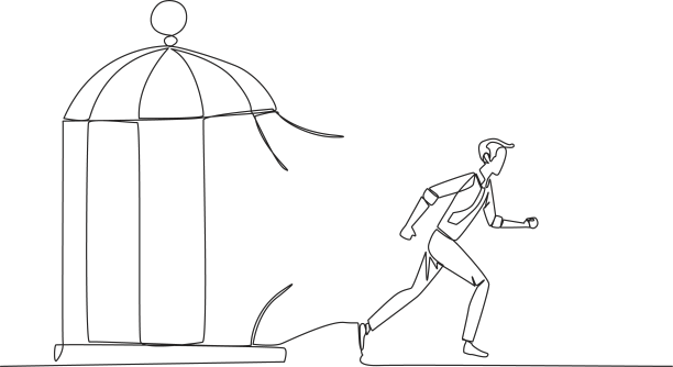 连续一行画商人受困图片下载