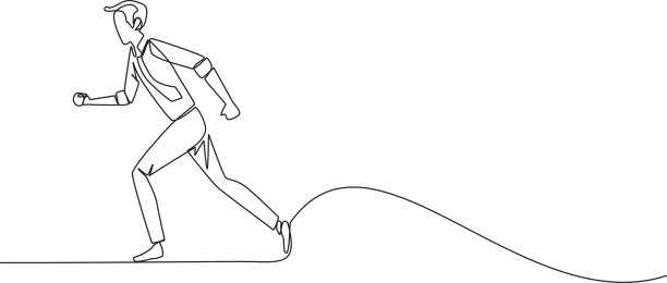 单线连续画商人做图片下载