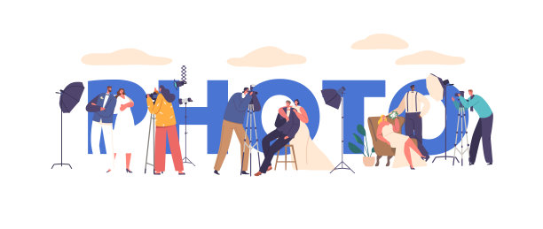 优雅的婚礼照片会议海报，幸福的夫妇在一个浪漫的拥抱，被柔和的灯光包围图片下载