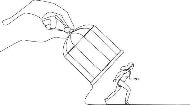 单线画大手握铁图片下载