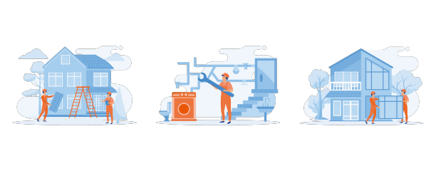 房屋维修概念屋面和地下室图片下载