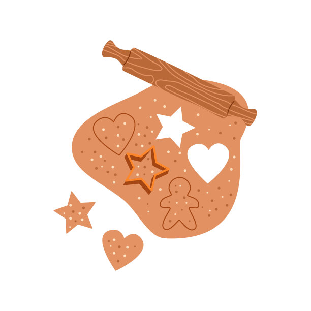 在孤立的背景下制作圣诞姜饼饼干图片下载