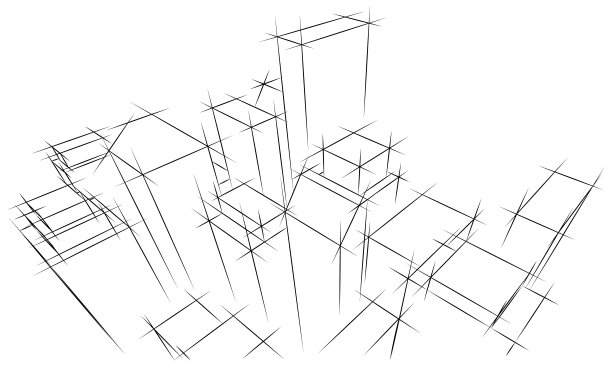 城市摩天大楼背景手绘3D图片下载