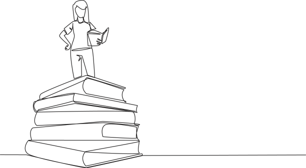 连续的一行画着站在上面的女人图片下载