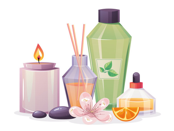 Spa护肤美容化妆品广告包装概念。矢量卡通图形设计元素插图图片下载