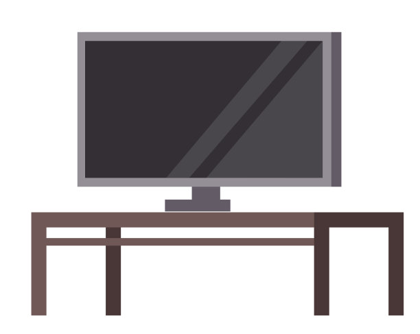 电视屏幕电视影院监视器模拟电影观看概念。矢量平面图形设计插图图片下载