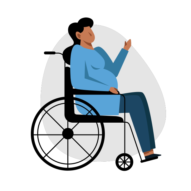 一个坐在轮椅上的西班牙孕妇图片下载