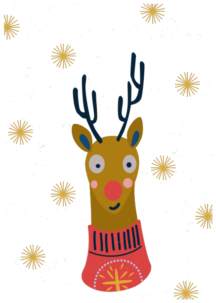 圣诞老人驯鹿脸的圣诞资源图片下载