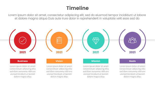 大圆点信息图的时间轴集图片下载
