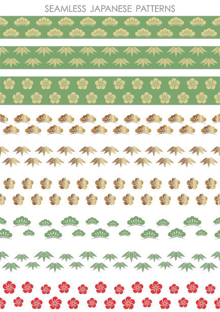 日本单色复古无缝边框图片下载