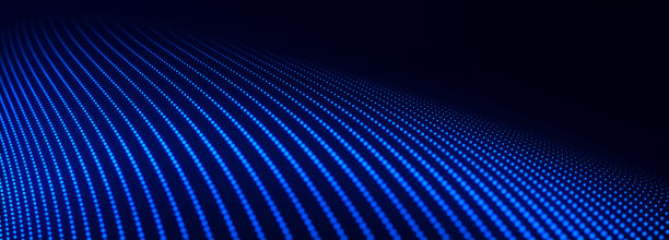 数字技术背景。发光点的动态波。未来的背景介绍设计。3 d宽屏图片下载