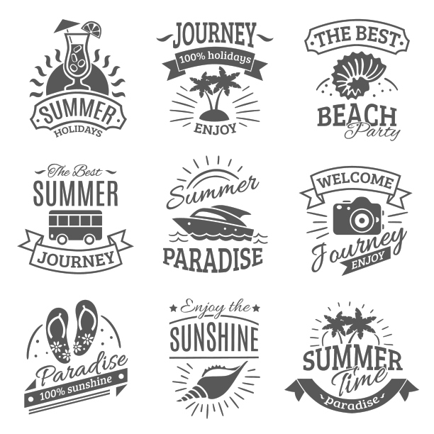 暑假黑色标签设置暑假图片下载